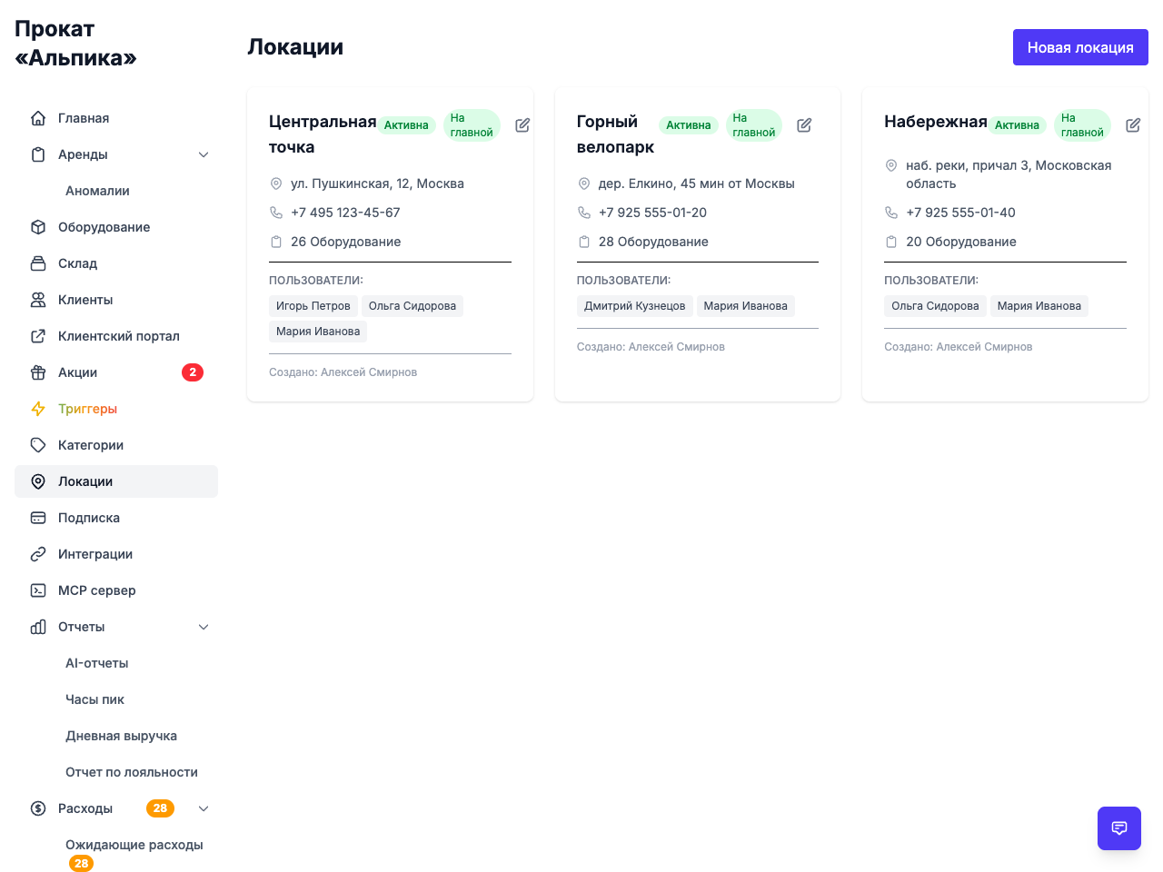 Multi-location management